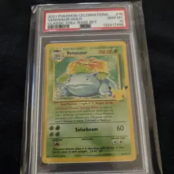 2021 Pokemon Celebrations Venusaur Holo Classic Collection Base Set #15 PSA 10 - Image 5
