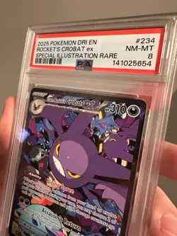 Pokemon TCG PSA 8 Team Rocket's Crobat ex 234 Destined Rivals Illustration Rare - Image 4