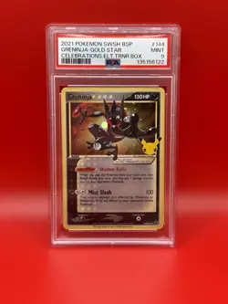 Pokemon TCG Greninja Gold Star SWSH144 25th Celebrations Promo PSA 9 FAST SHIP - Image 1