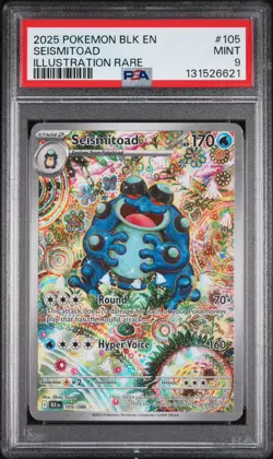2025 Pokemon #105 Seismitoad Illustration Rare PSA 9 Black Bolt - Image 1