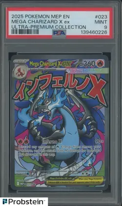 2025 POKEMON MEP EN ULTRA PREMIUM COLLECTION #023 MEGA CHARIZARD X EX PSA 9 - Image 1