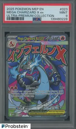 2025 POKEMON MEP EN ULTRA PREMIUM COLLECTION #023 MEGA CHARIZARD X EX PSA 9 - Image 1