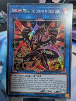 YuGiOh! Darkness Metal, The Dragon of Dark Steel BLAR-EN047 Secret Rare 1st Ed - Image 1