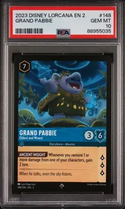 2023 Disney Lorcana EN2 Grand Pabbie PSA 10 GEM #148 SUPER RARE TROLLS - Image 1