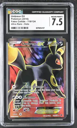 CGC 7.5 Umbreon EX 2016 Fates Collide 119/124 Ultra Rare Holo Pokemon Card - Image 1