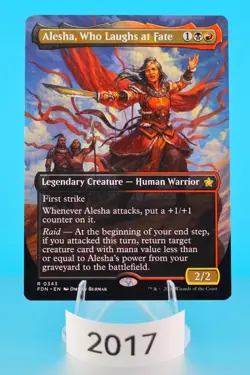 MTG Alesha, Who Laughs at Fate (Borderless) Foundations Regular #343 - Image 1