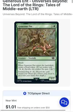 Magic: The Gathering NM Lord Of Rings Generous Ent (0169) - Image 1