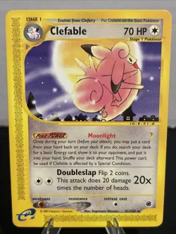 Pokemon TCG Clefable Expedition Base Set Regular Rare # 41/165 NM 2002 Vintage - Image 1