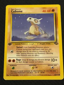 Cubone 50/64 Pokemon 1st Edition Jungle - Image 1