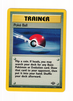 Poke Ball 64/64 Jungle Unlimited Common Pokemon WOTC Vintage Light Played LP - Image 1
