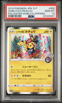 POKEMON 2019 SHIBUYA'S PIKACHU PM CENTER SHIBUYA OPENING JP S PROMO #002 PSA 10 - Image 1