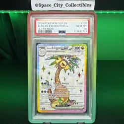 Pokemon TCG Alolan Exeggutor EX 225/191 Surging Sparks 2024 PSA 10 - Image 1