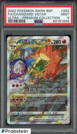 2022 Pokemon SWSH BSP Ultra Premium Collection UPC #262 FA Charizard VSTAR PSA 9 - Image 1