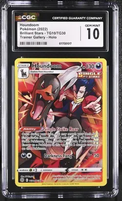 Pokemon Houndoom 2022 Brilliant Stars TG10/TG30 Trainer Gallery Holo CGC 10 - Image 1