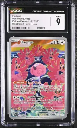 Pokemon Flamigo 2023 Paldea Evolved 227/193 Illustration Rare Holo CGC 9 - Image 1