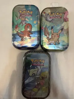 Pokemon TCG Lot of 3 Mini Tins (2 Kanto Friends + 1 Shining Fates) Sealed-New! - Image 1