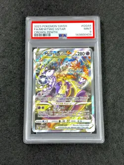 2023 POKEMON SWORD & SHIELD CROWN ZENITH #GG44/GG70 FA/MEWTWO VSTAR PSA 9 - Image 1
