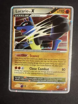 Pokemon Lucario LV.X 122/123 Mysterious Treasures Holo Ultra Rare English 2007 - Image 1