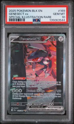 Pokemon Genesect EX Special Illustration Rare 169/086 Sv: Black Bolt PSA 10 Holo - Image 1