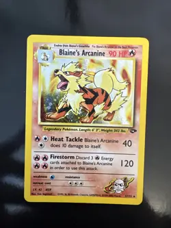 Pokemon TCG Blaine's Arcanine Gym Challenge LP 1/132 - Image 1