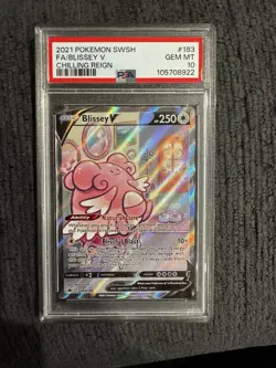 Pokemon Blissey V Full Art Holo Ultra Rare 183/198 Chilling Reign PSA 10 - Image 1