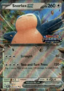 Snorlax ex (Prismatic Evolution Stamped) Double Rare Cards & Products 076/131 NM - Image 1