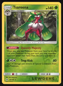Tsareena - 20/149 - Reverse Holo Rare - Sun & Moon Base - Pokemon Card - Image 1
