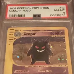 PSA 8 Gengar 13/165 Expedition E Series 2002 Pokemon Card Holo MINT Double Swirl - Image 2