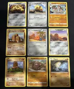 Pokemon TCG Diglett & Dugtrio Lot: 9 Card Collection Set - Image 1