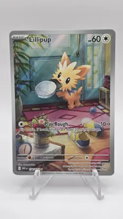 Pokemon TCG Lillipup 154/086 Sv: White Flare Illustration Rare IR NM Holo Card - Image 1
