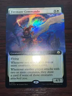 1x FOIL BORDERLESS FIREMANE COMMANDO - Commander - MTG - Magic the Gathering - Image 1