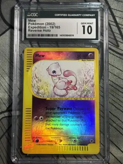 Pokemon Mew Expedition Reverse Holo Rare #19 CGC 10 Gem Mint Pop 17 - Image 1