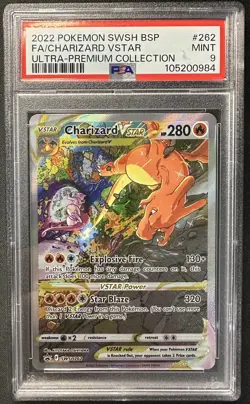 Charizard Vstar Full Art Ultra Premium Collection SWSH262 PSA 9 - Image 1