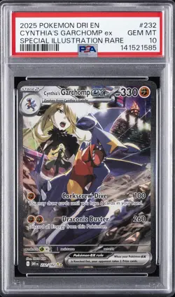 2025 POKEMON DRI EN-DESTINED RIVALS #232 CYNTHIA'S GARCHOMP EX PSA 10 - Image 1
