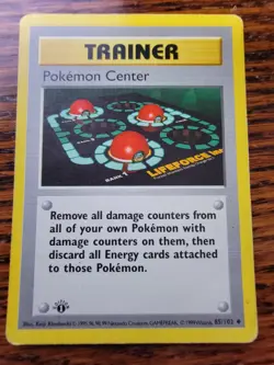 1st Edition Shadowless Pokemon Center! Base Set Trainer 85/102 PL - Image 1