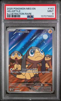 POKEMON 2025 HELIOPTILE ILLUSTRATION RARE MEGA EVOLUTION #143 PSA 9 - Image 1