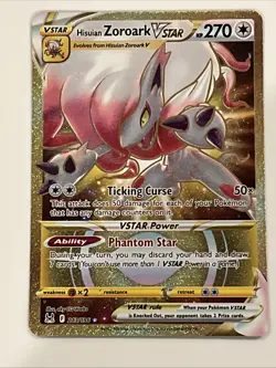 Hisuian Zoroark VSTAR (Secret) 213/196 Lost Origin Holo Gold Full Art Pokemon - Image 1