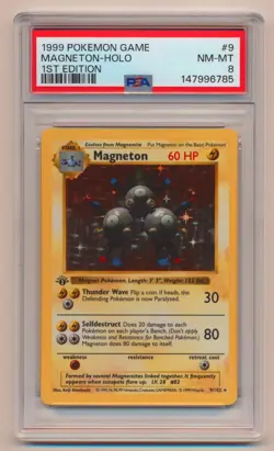 PSA 8 Pokemon Base Set 1st Edition Holo Rare Magneton 9/102 NM/MINT Condition! - Image 1