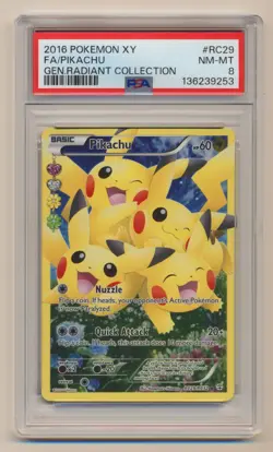 PSA 8 Pokemon Generations Full Art Radiant Collection Pikachu RC29/RC32 NM/MINT! - Image 1