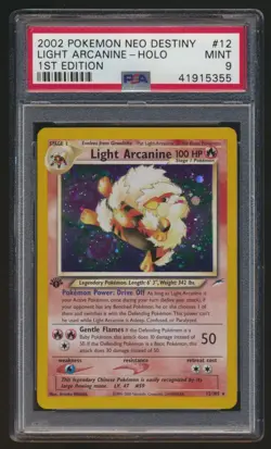 PSA 9 Pokemon Neo Destiny 1st Edition Holo Rare Light Arcanine 12/105 MINT!! - Image 1