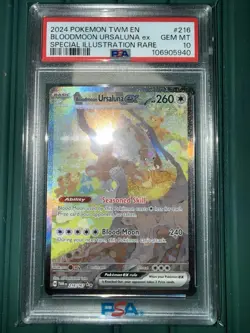 Bloodmoon Ursaluna ex 216/167 PSA 10 Pokemon TCG Sv06: Twilight Masquerade SIR - Image 1