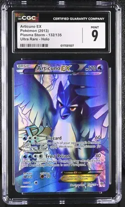 Pokemon Articuno EX 2013 Language Plasma Storm 132/135 Ultra Rare Holo CGC 9 - Image 1