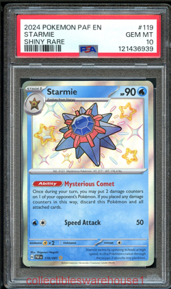 Pokemon Paldean Fates Starmie 119 PSA 10 - Image 1