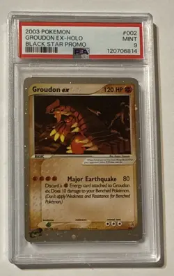 2003 Pokemon #002 Groudon EX-Holo Black Star Promo PSA 9 MINT - Image 1
