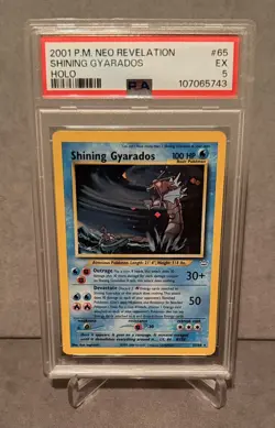 Pokemon TCG Shining Gyarados Holo Neo Revelation PSA 5 - Image 1