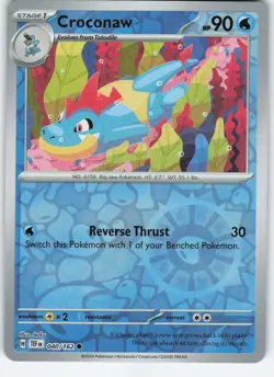 Croconaw 040/162 Common Reverse Holo SV05: Temporal Forces NM Pokemon - Image 1