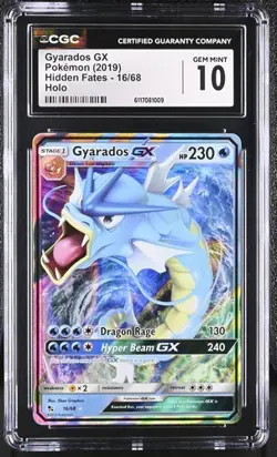 Pokemon Gyarados GX 2019 Hidden Fates 16/68 Holo CGC 10 - Image 1