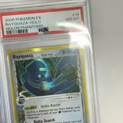 2006 POKEMON EX HOLON PHANTOMS #16 RAYQUAZA-HOLO PSA 8 - Print Line - Image 4