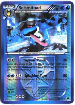 Seismitoad 26/116 Rare Plasma Freeze Pokemon Reverse Holo - Image 1