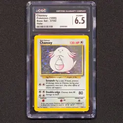 Chansey 3/102 1999 Pokemon Base Set - Unlimited Rare Holo CGC 6.5 - Image 1